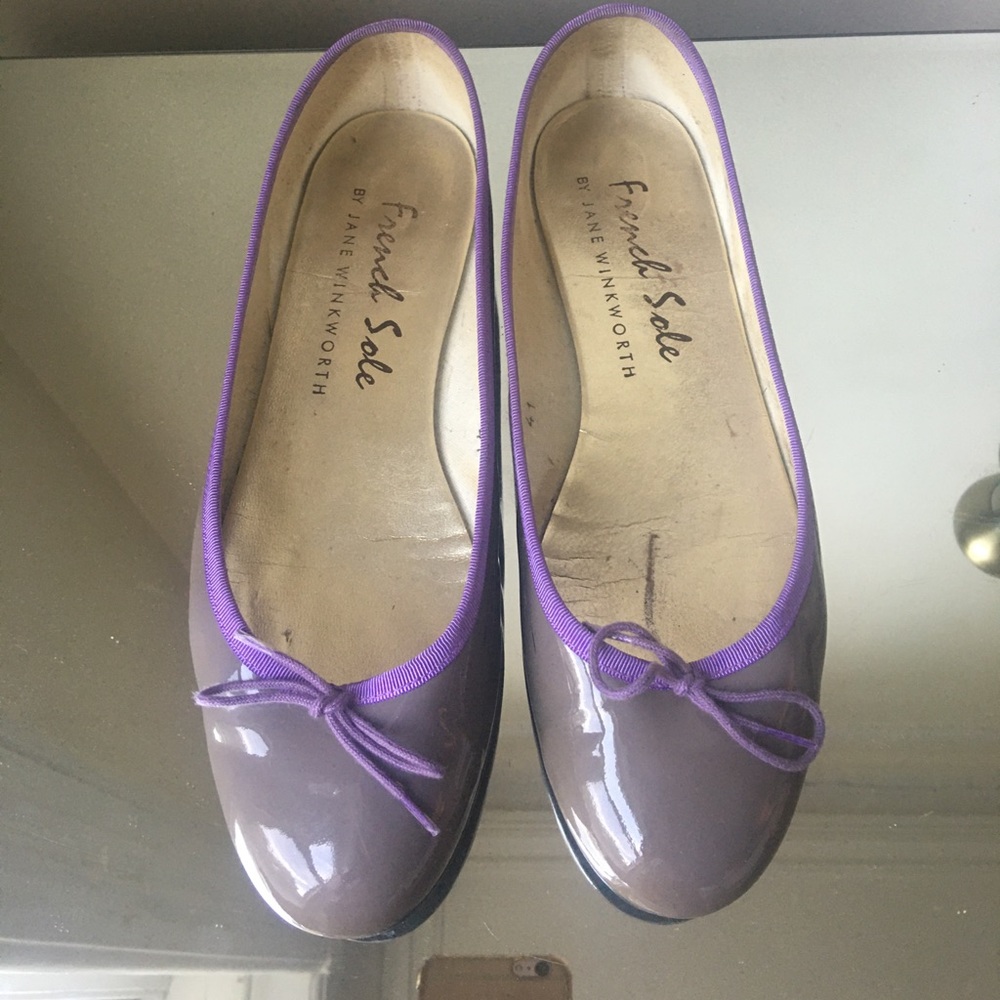 French Sole Patent Leather Lilac Ballet Flats